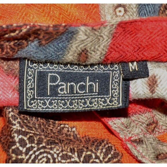 Panchi Indian Pakistani Kurta Tunic Dress 3/4 Sleeve Size M Color Block Flannel - Picture 10 of 11